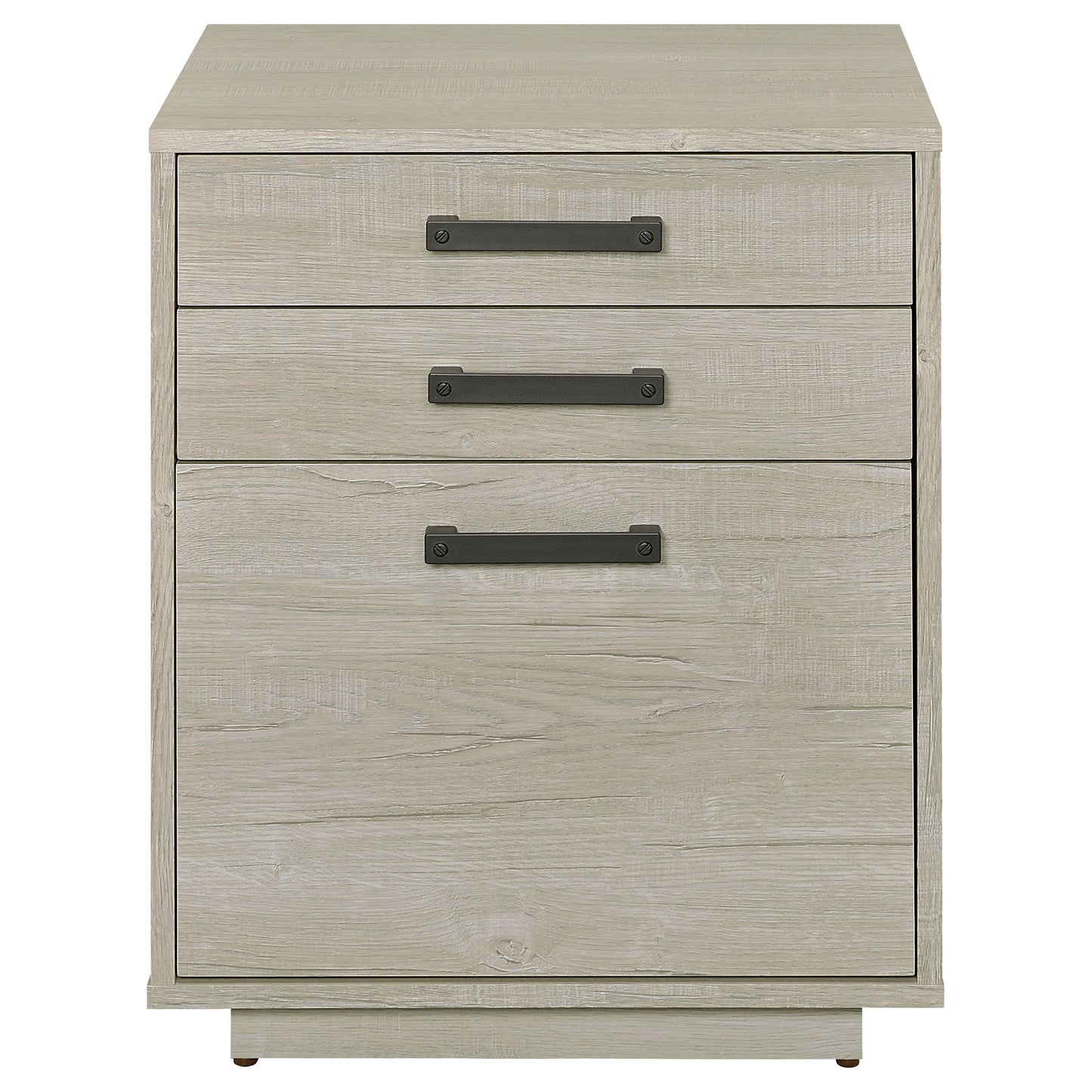 Whitewashed Gray 3-Drawer Home Office File Cabinet