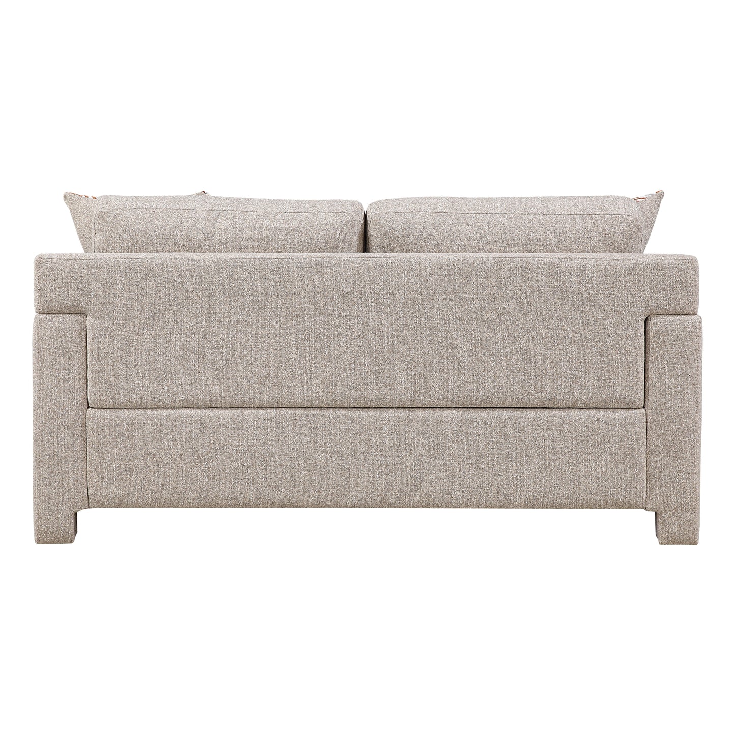 Contemporary Taupe Chenille Loveseat