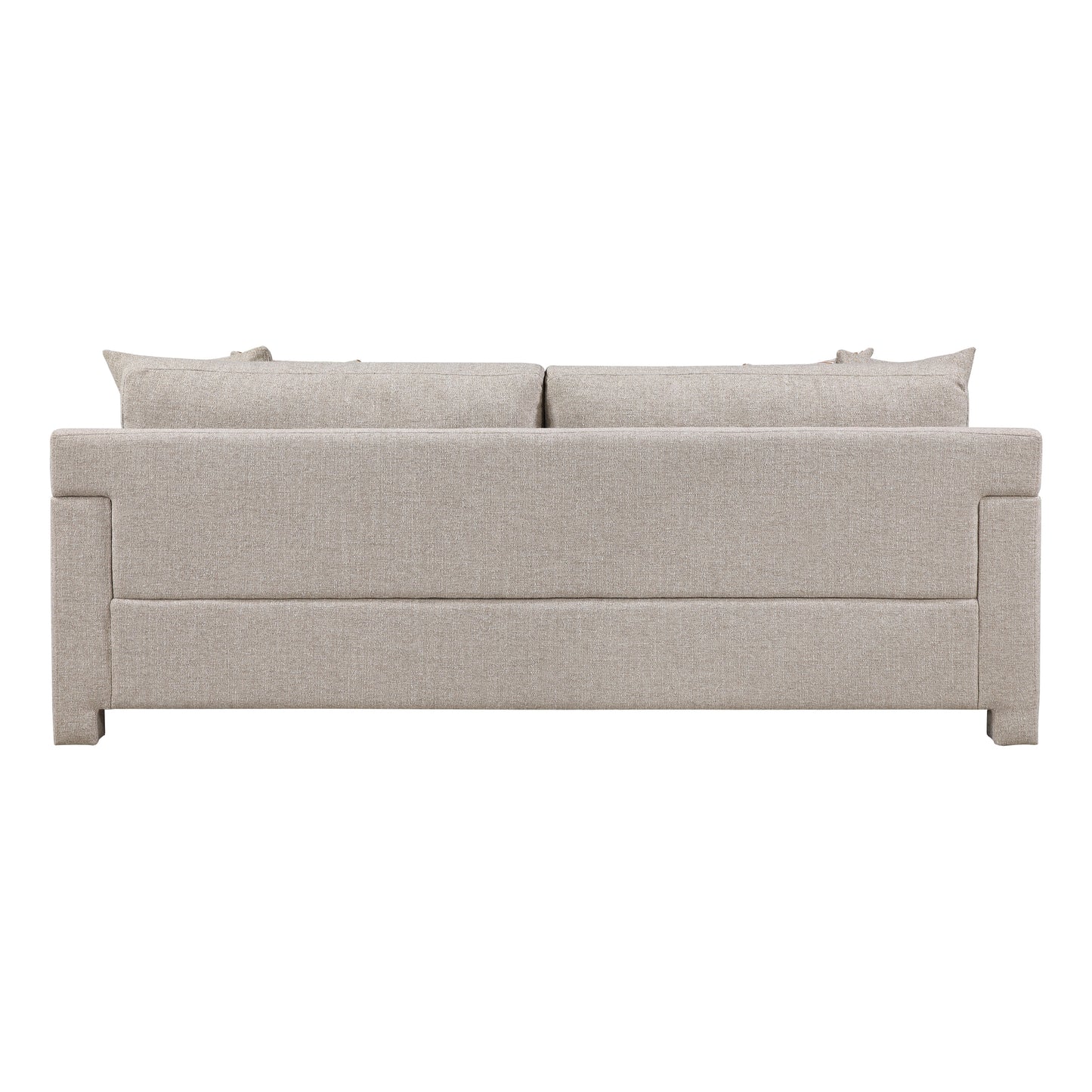 Contemporary Taupe Chenille Sofa