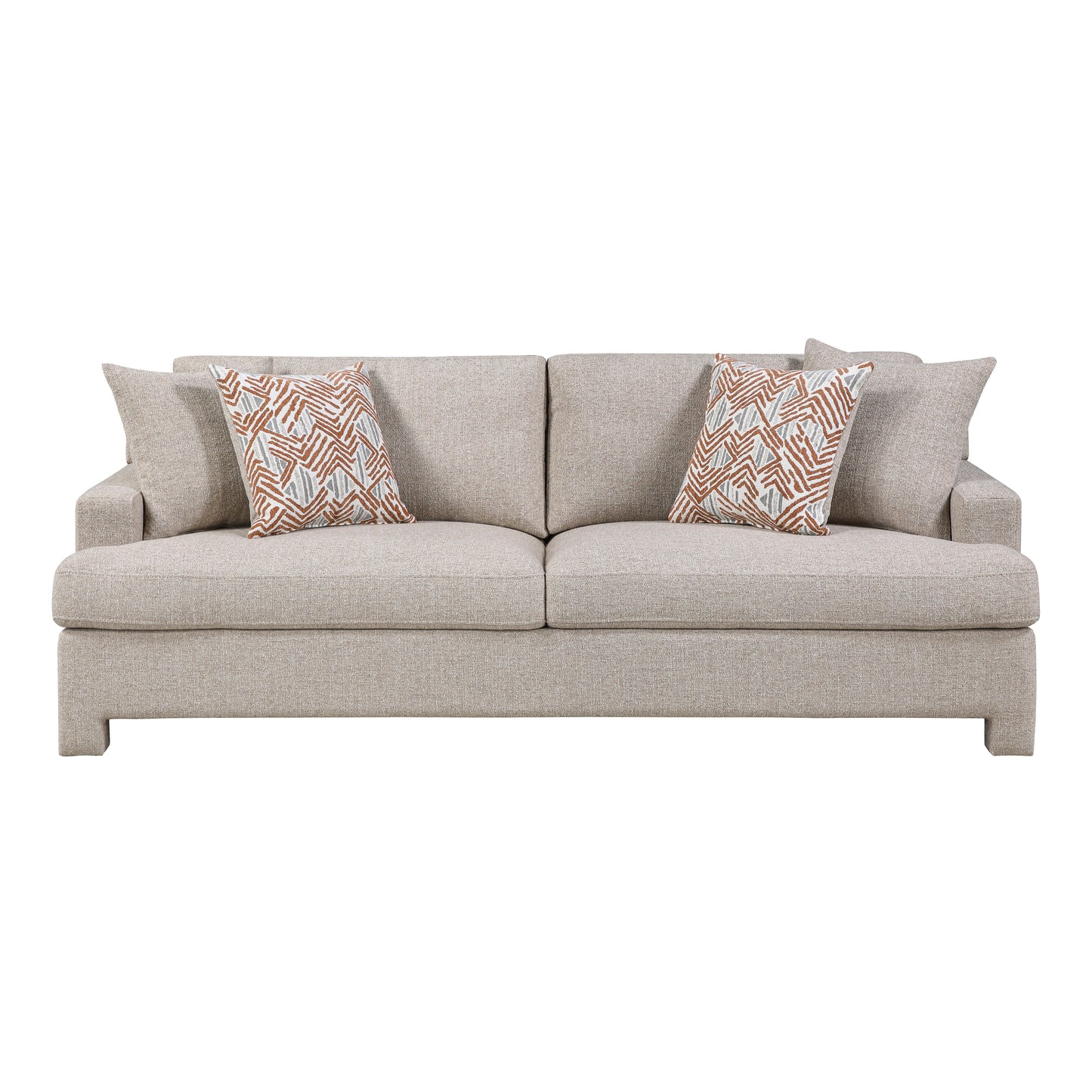 Contemporary Taupe Chenille Sofa