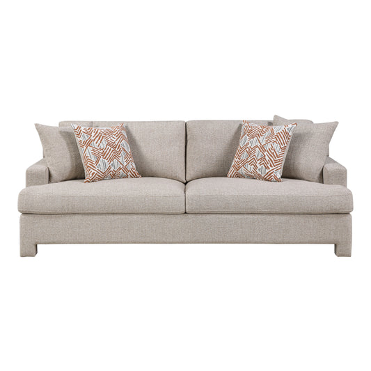 Contemporary Taupe Chenille Sofa