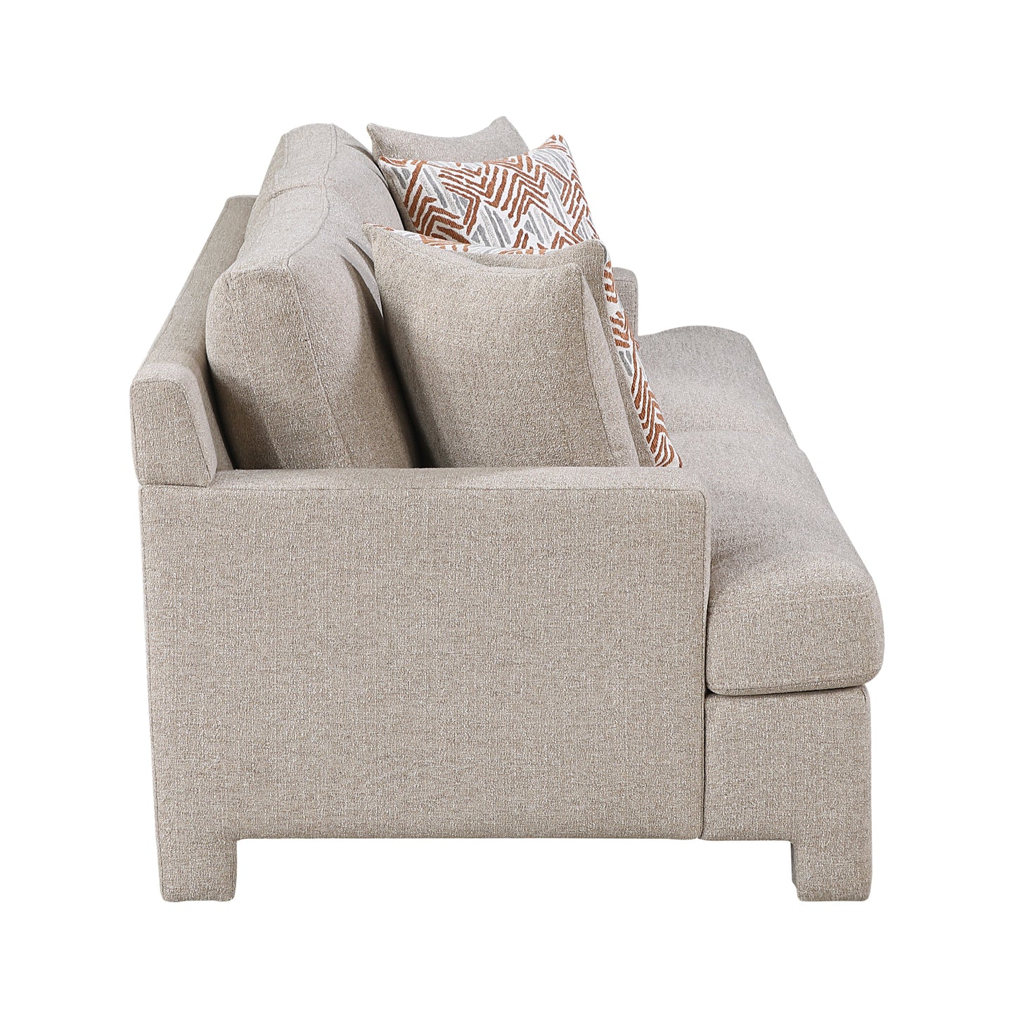 Contemporary Taupe Chenille Sofa