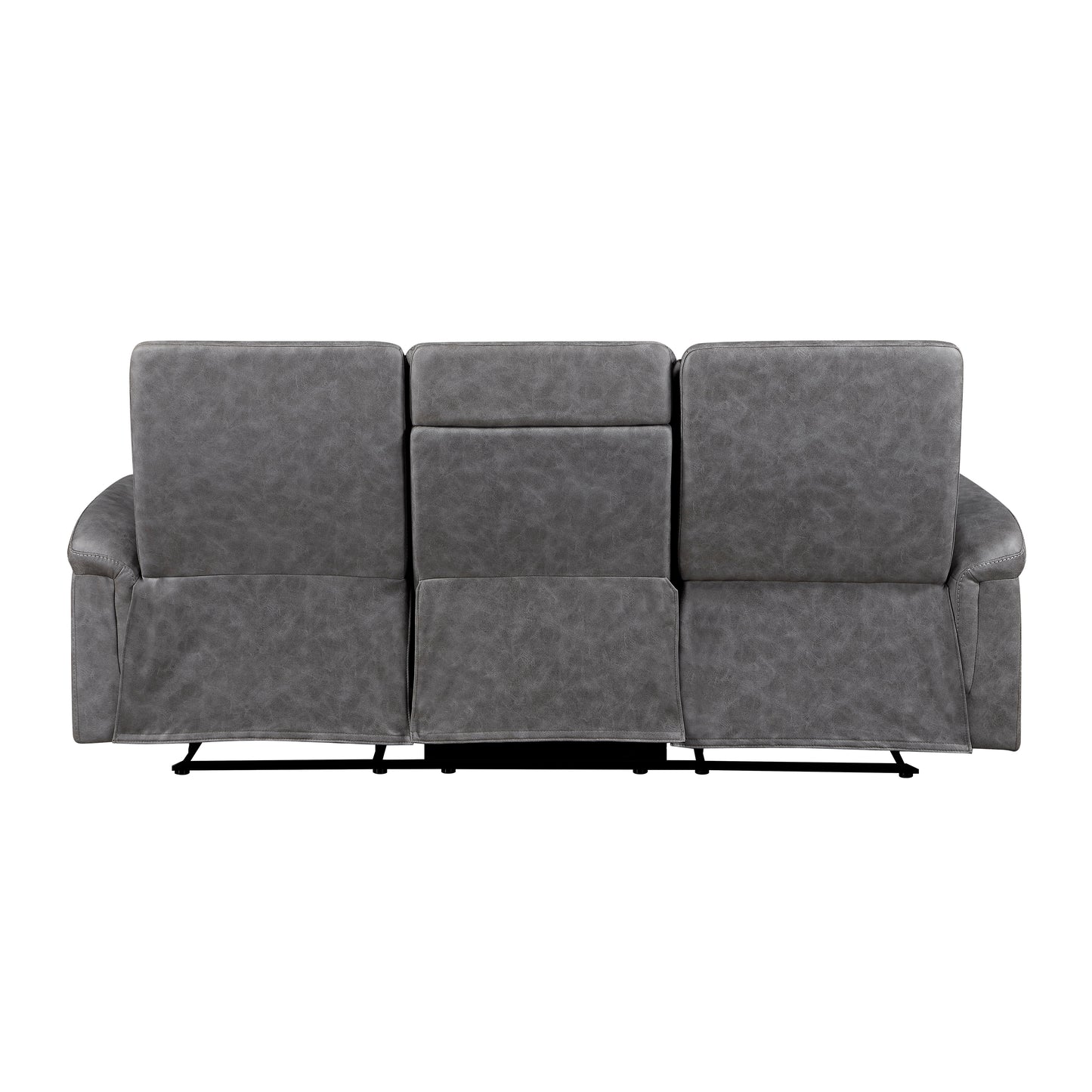 Gray Dual Manual Reclining Sofa with Cup Holders