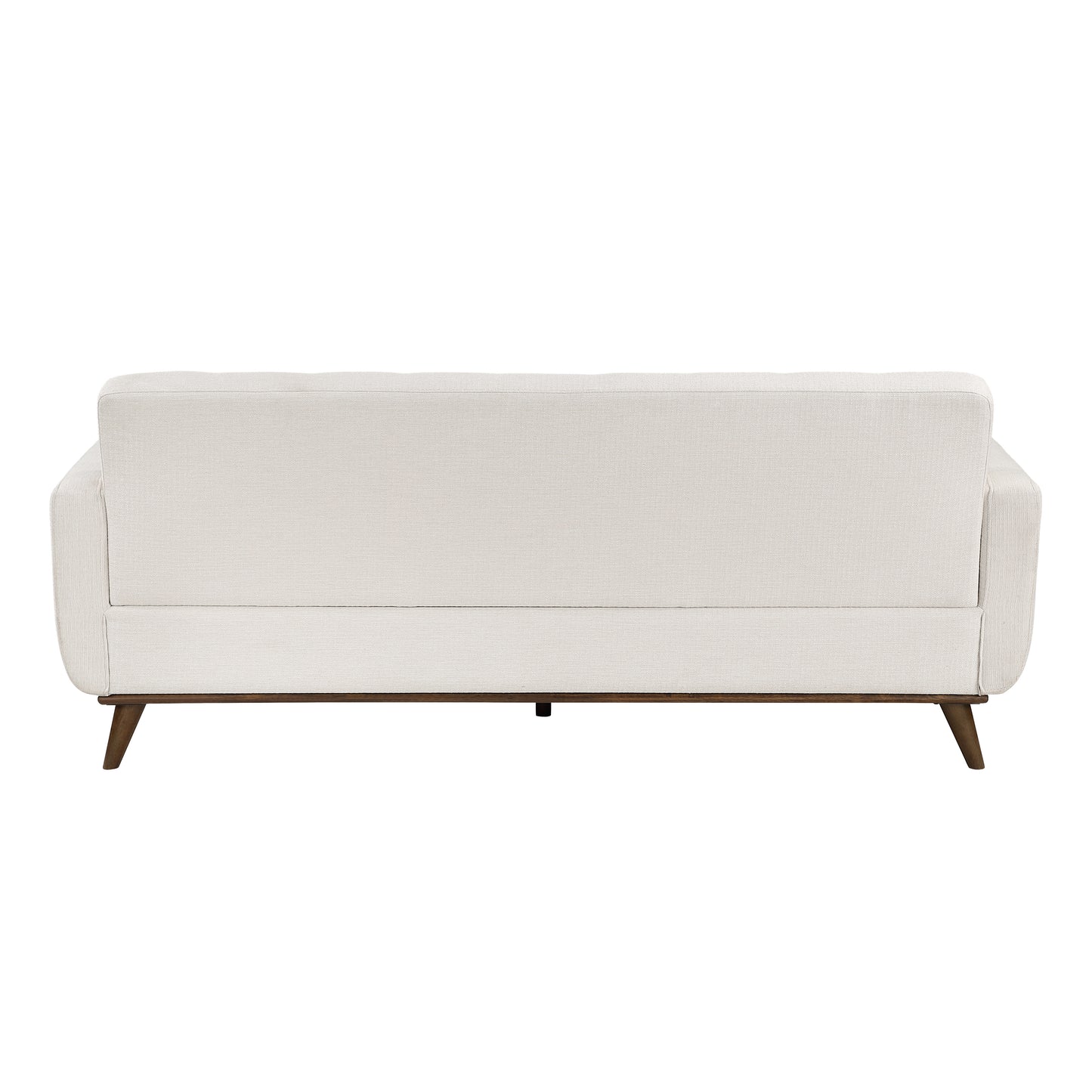 Mid-Century Beige Textured Fabric Sofa