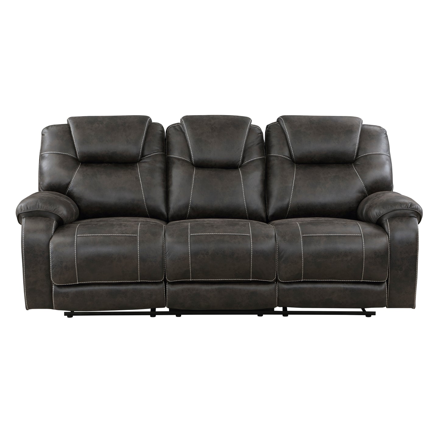Chocolate Brown Dual Manual Reclining Sofa