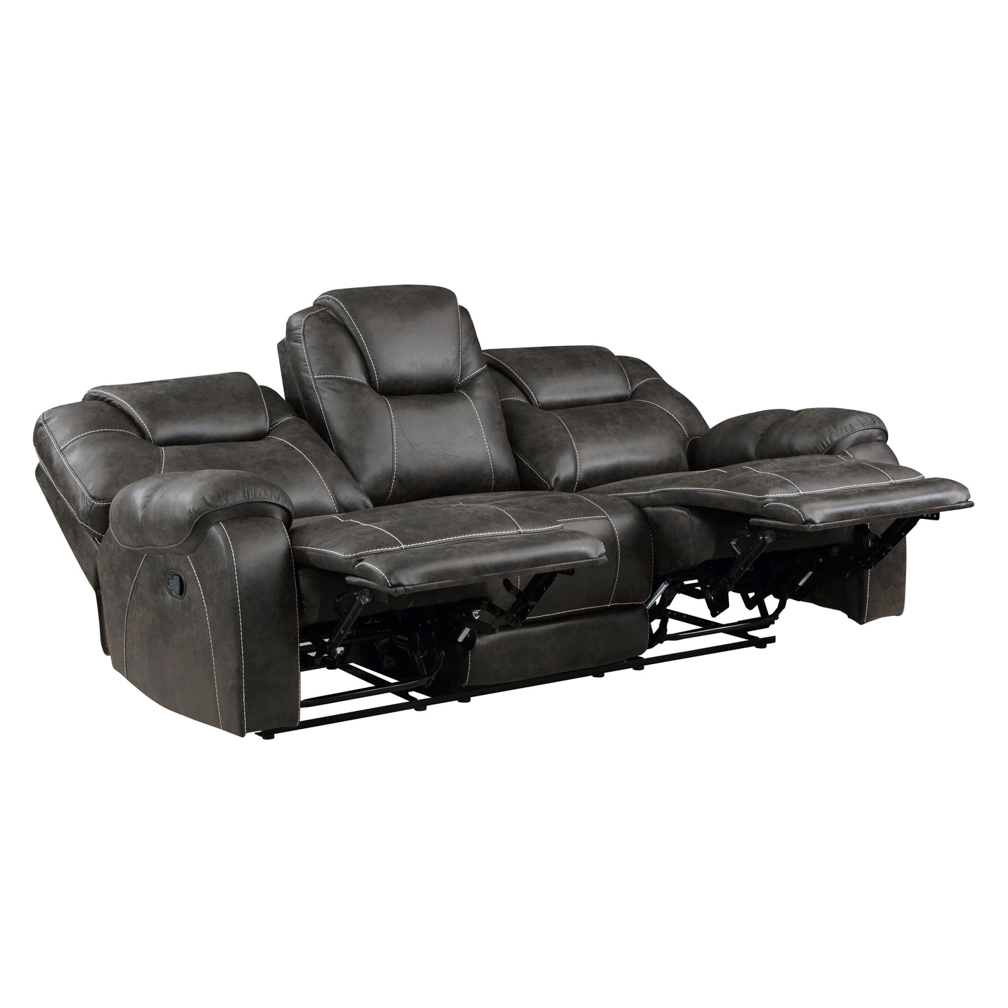 Chocolate Brown Dual Manual Reclining Sofa