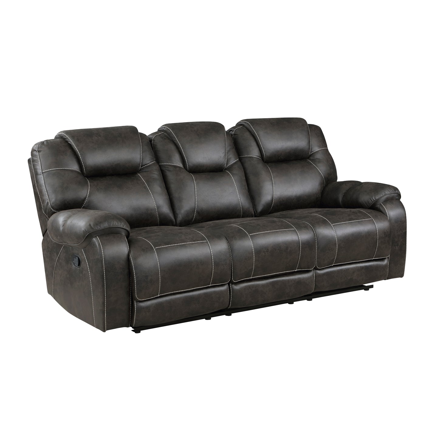 Chocolate Brown Dual Manual Reclining Sofa