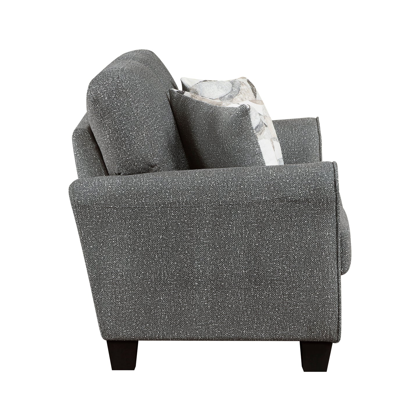 Transitional Dark Gray Chenille Sofa