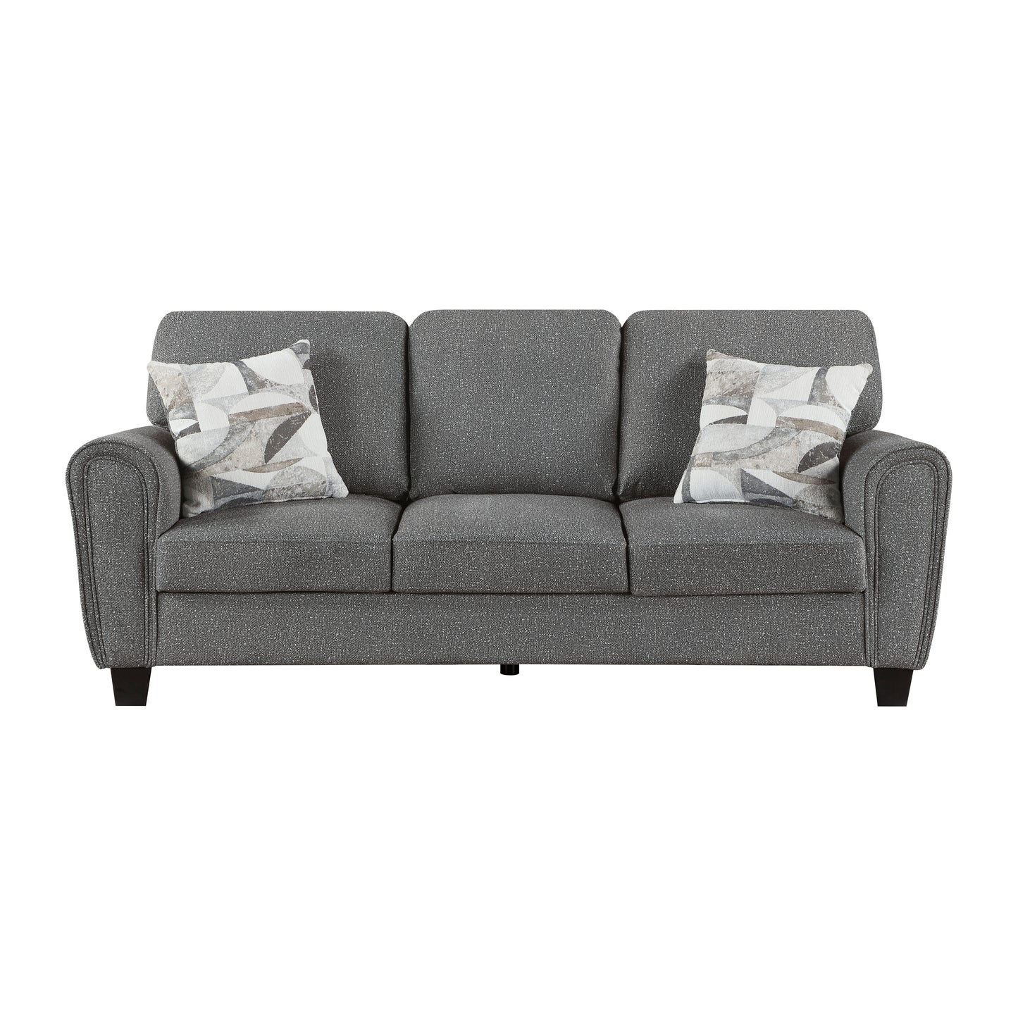 Transitional Dark Gray Chenille Sofa