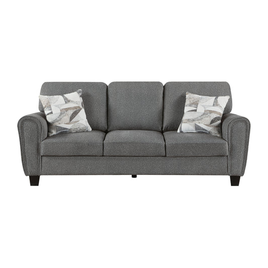 Transitional Dark Gray Chenille Sofa