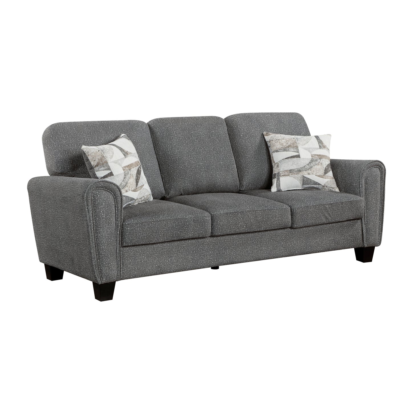 Transitional Dark Gray Chenille Sofa