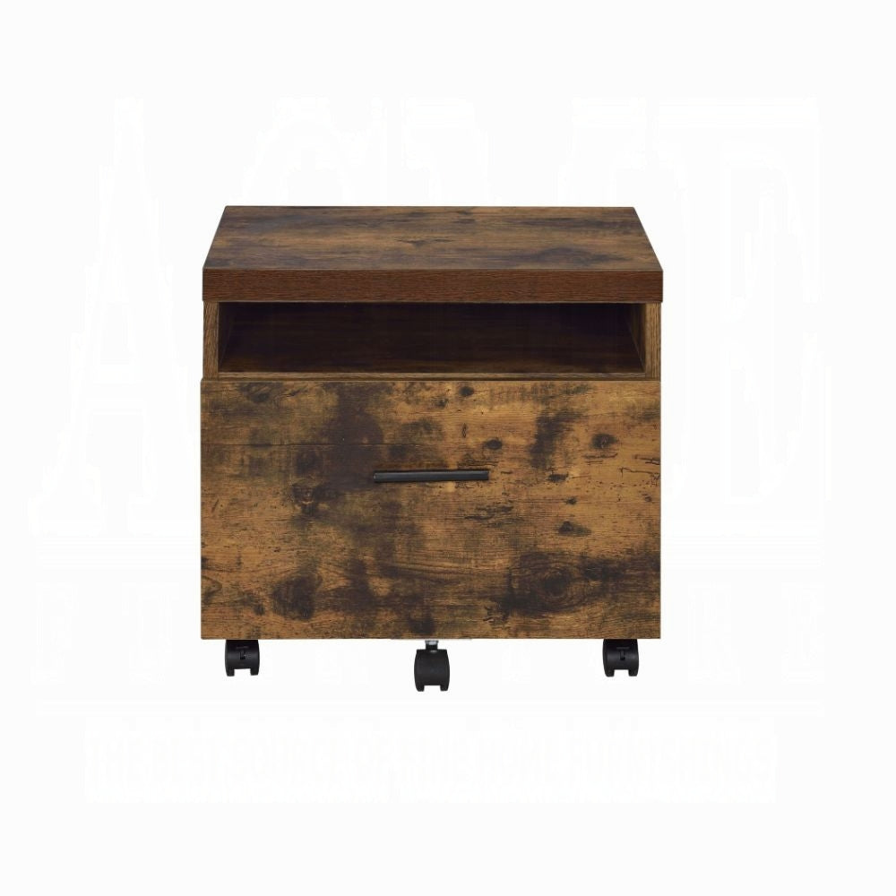 Weathered Oak Mobile File Cabinet