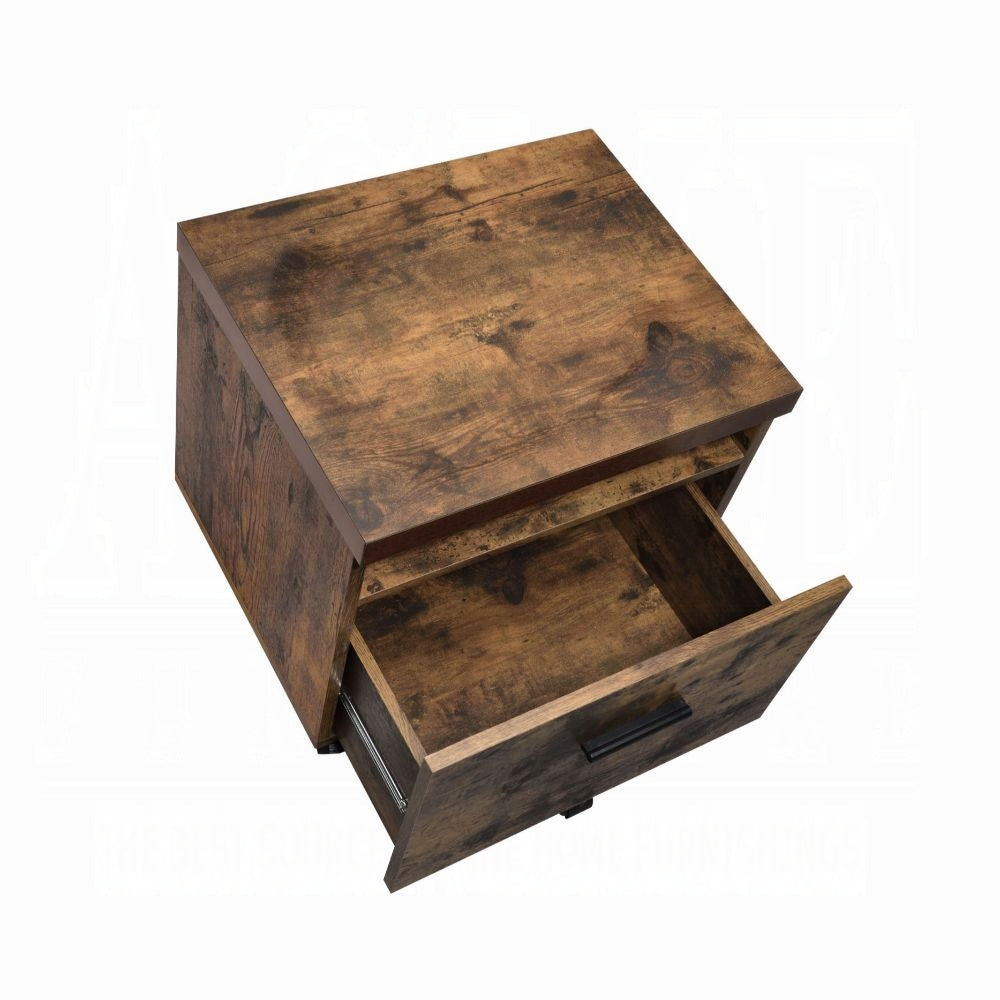 Weathered Oak Mobile File Cabinet