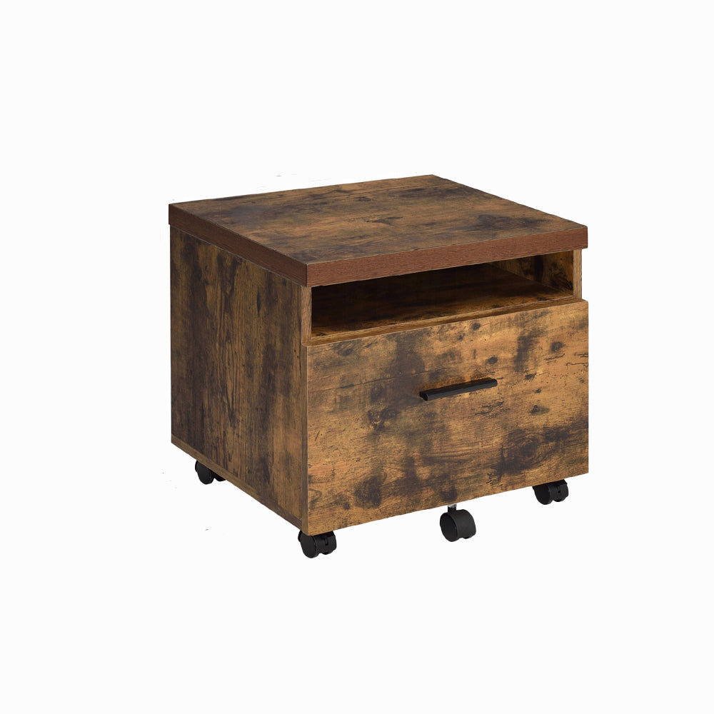 Weathered Oak Mobile File Cabinet