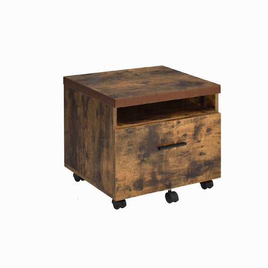 Weathered Oak Mobile File Cabinet