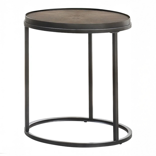 Round Wood End Table