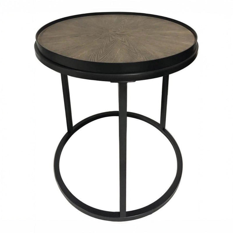 Round Wood End Table