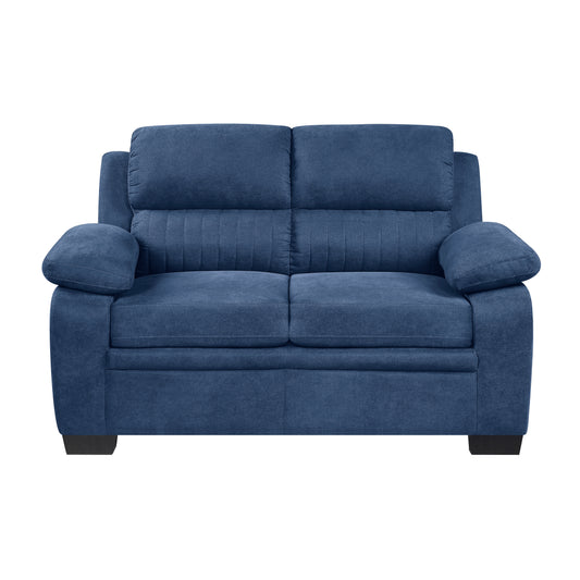 Contemporary Textured Fabric Loveseat