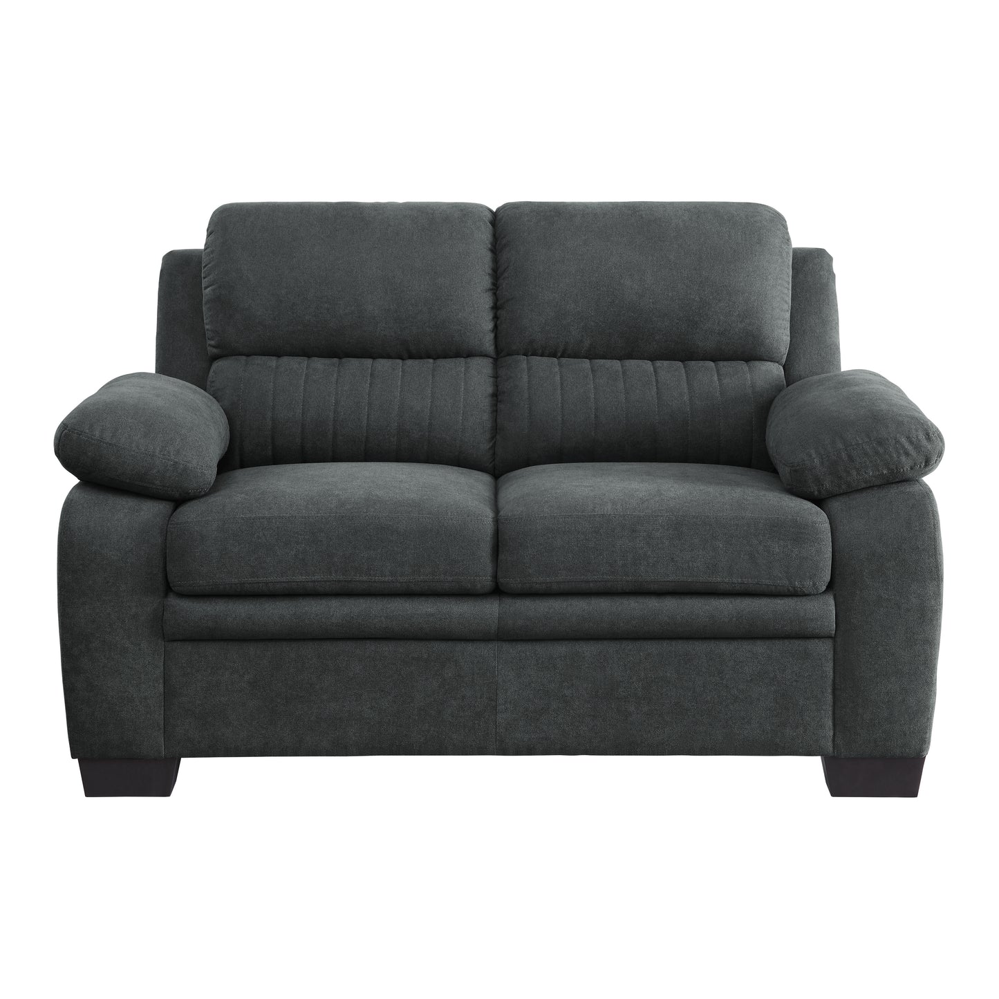 Contemporary Textured Fabric Loveseat