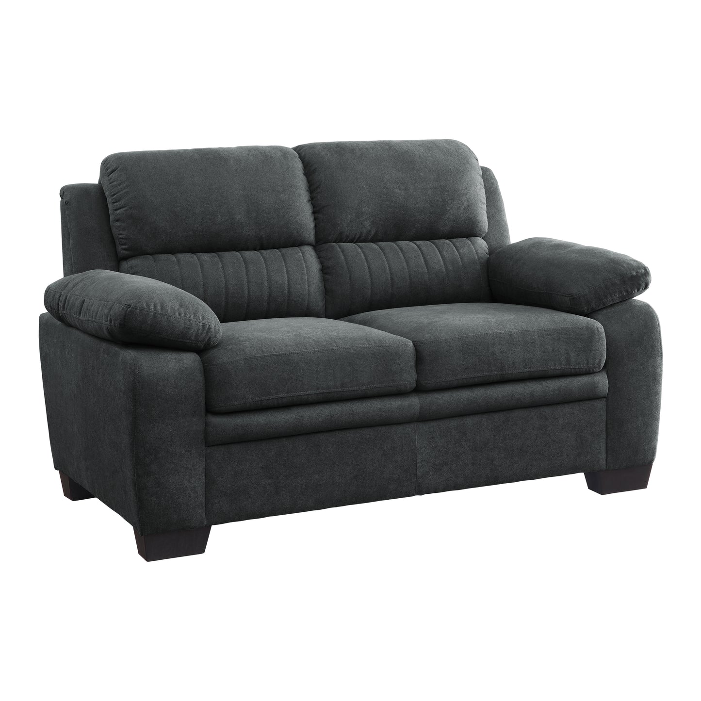 Contemporary Textured Fabric Loveseat