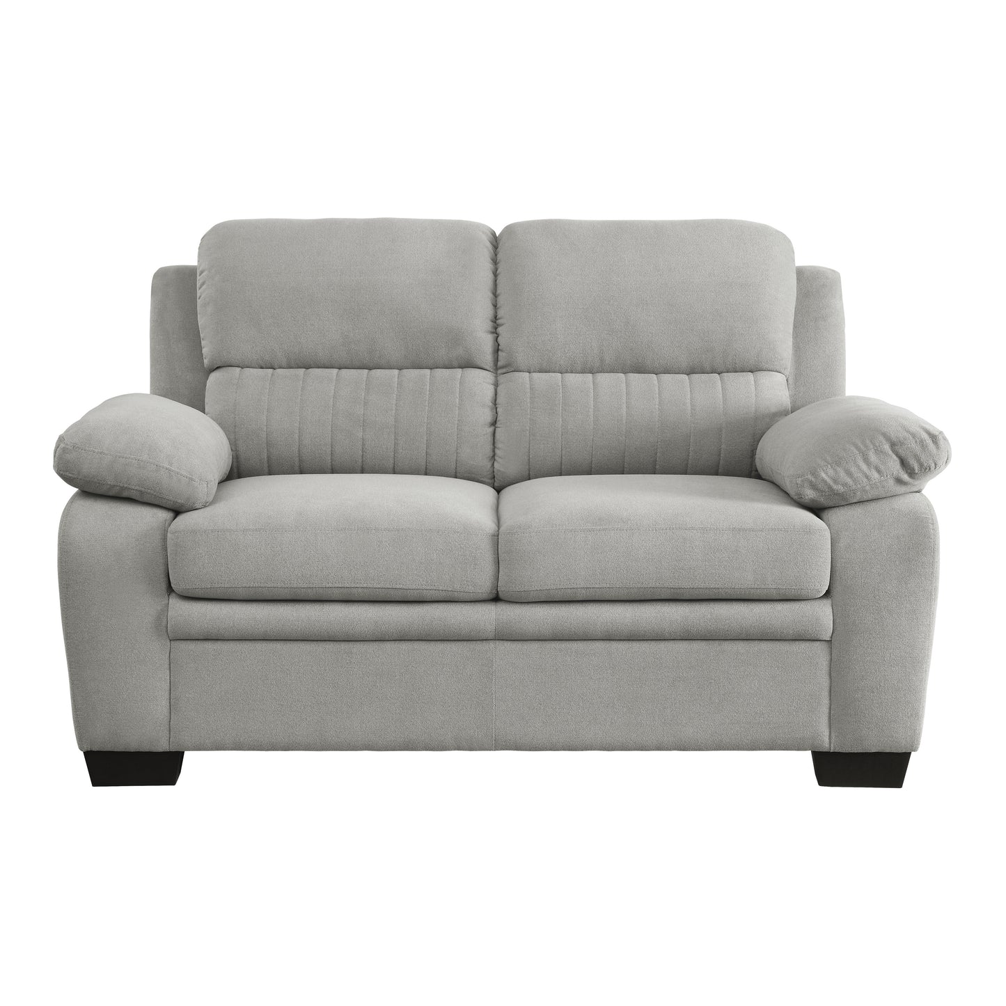 Contemporary Textured Fabric Loveseat