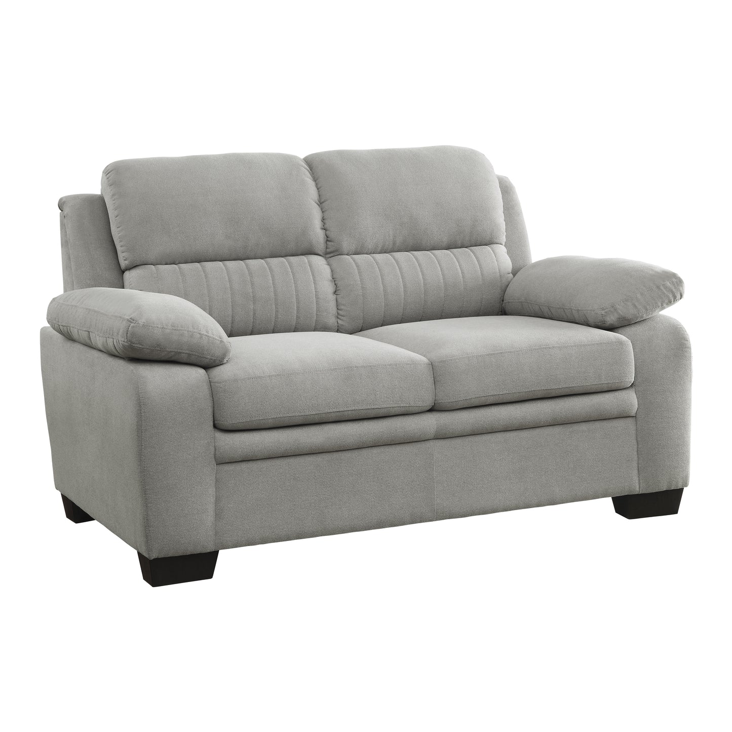 Contemporary Textured Fabric Loveseat