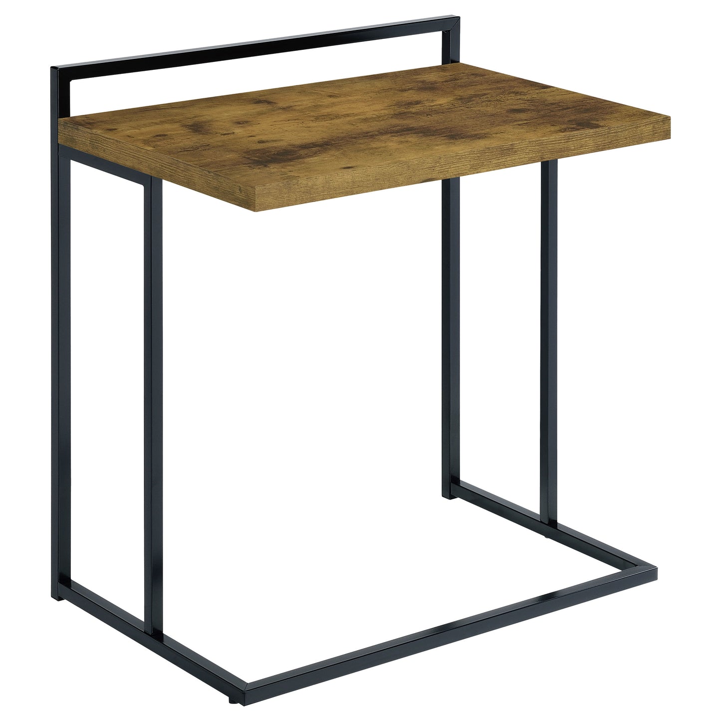 C-Shaped Sofa Side Table in Rustic Nutmeg Wood