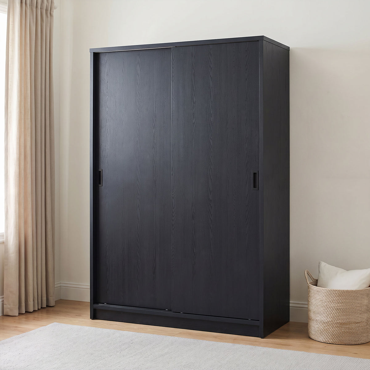 Black 2-Door Sliding Wardrobe