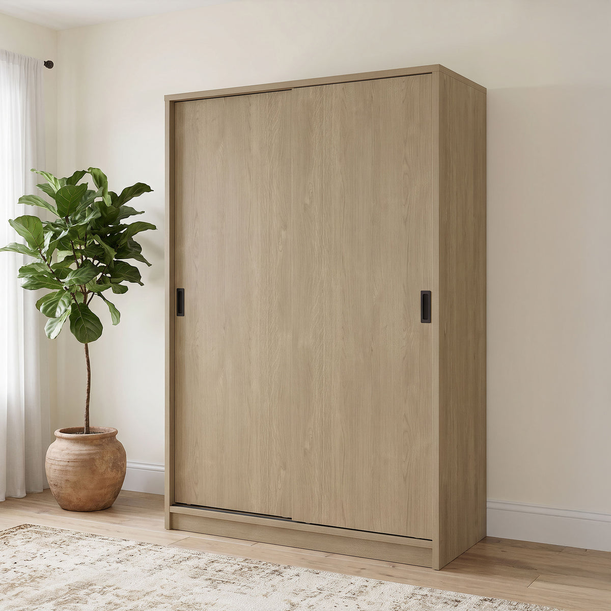 Light Natural 2-Door Sliding Wardrobe
