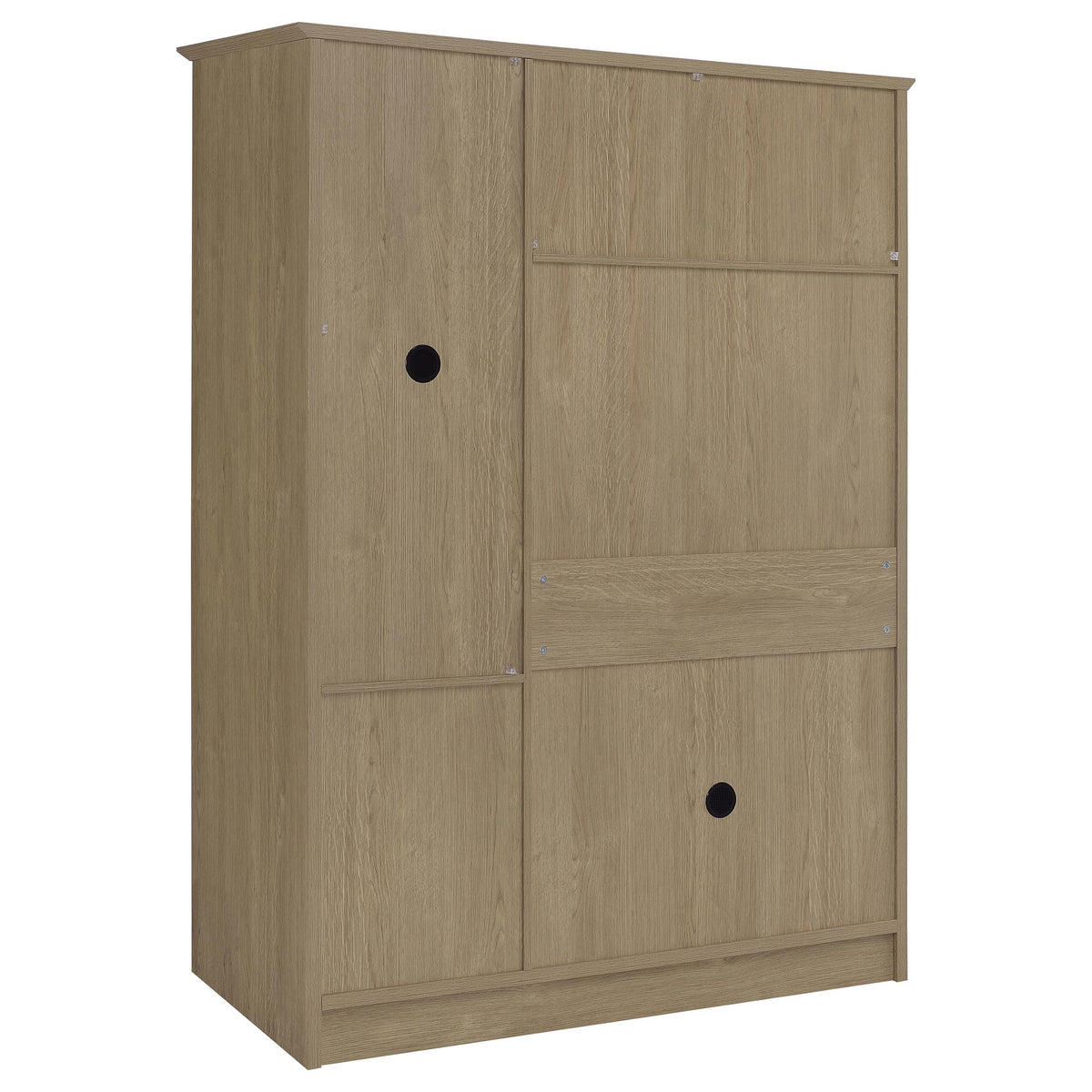 Light Natural 3-Door Wardrobe with Drawers