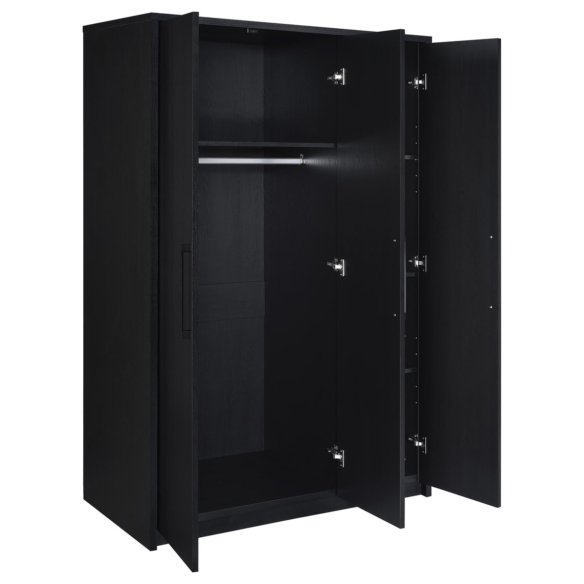 Black 3-Door Wardrobe Closet