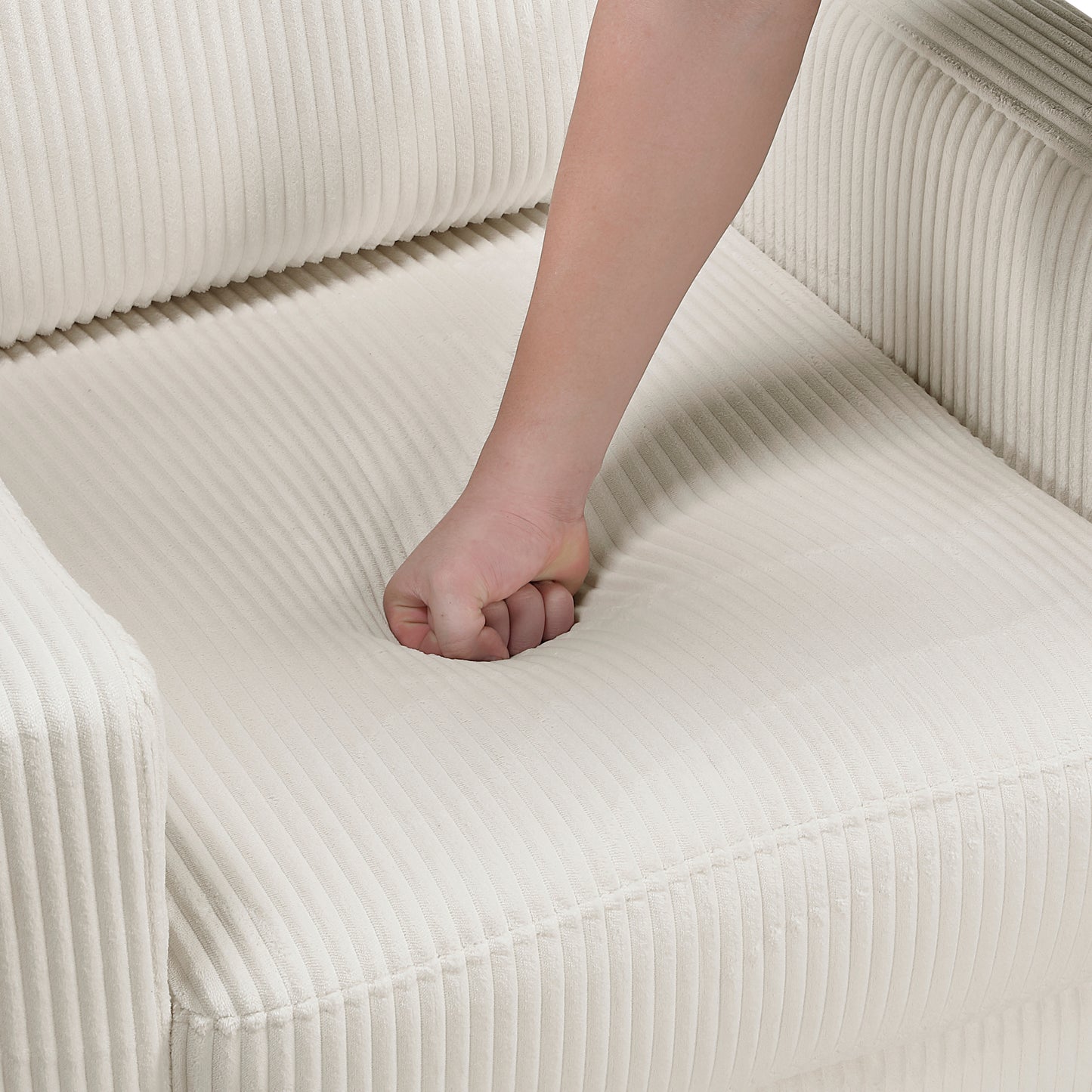 Upholstered Corduroy Contemporary Sofa