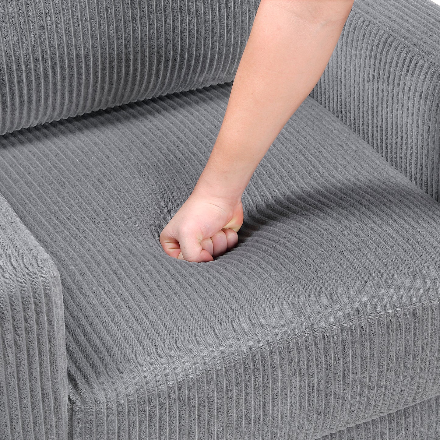 Upholstered Corduroy Contemporary Sofa