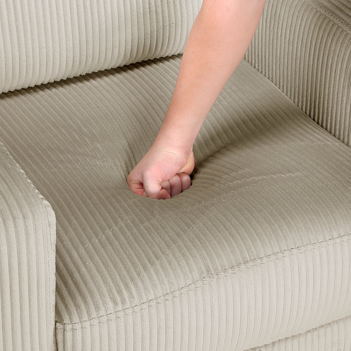 Upholstered Corduroy Contemporary Sofa
