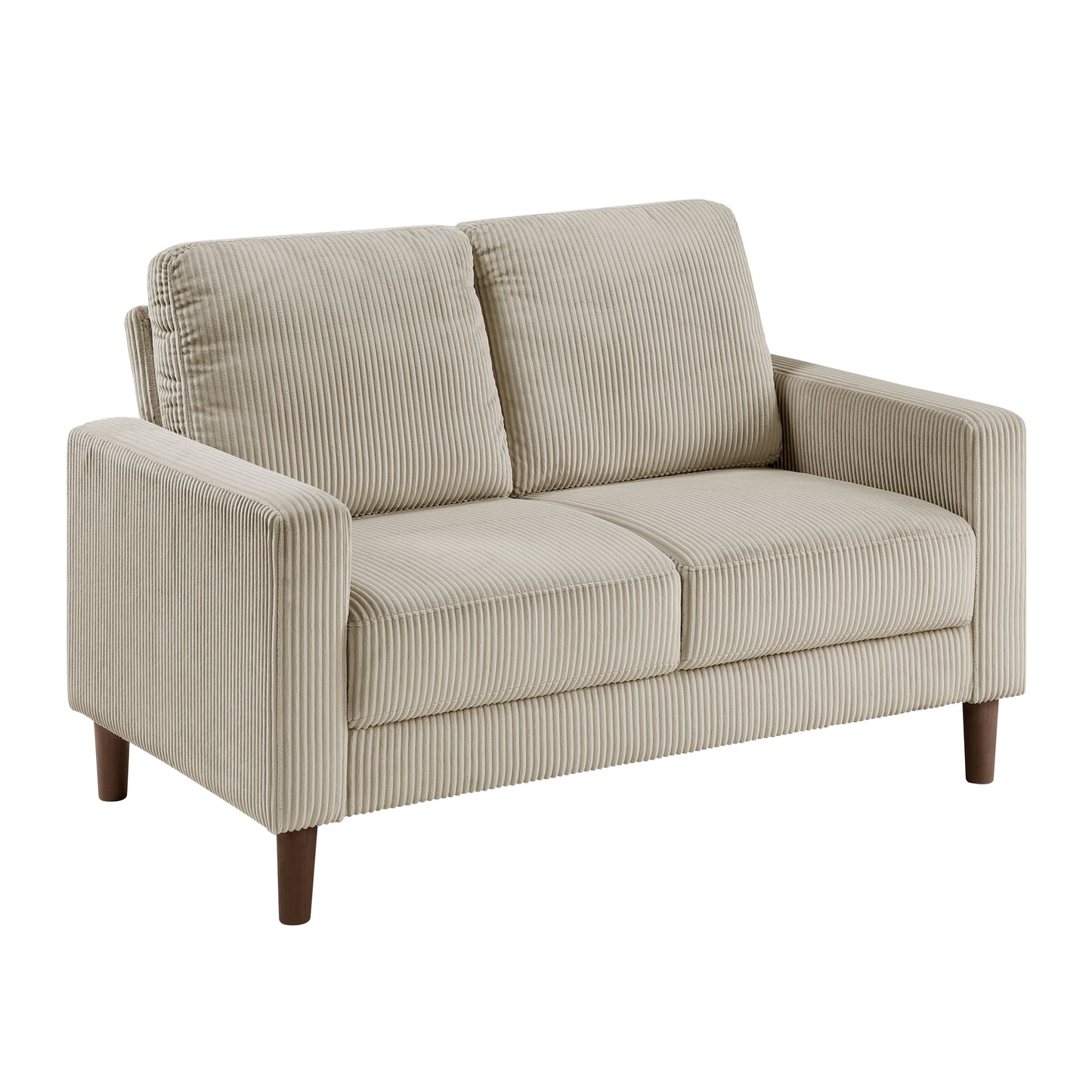 Upholstered Corduroy Contemporary Loveseat