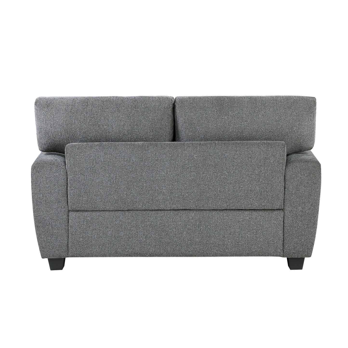 Nailhead Trim Gray Chenille Loveseat