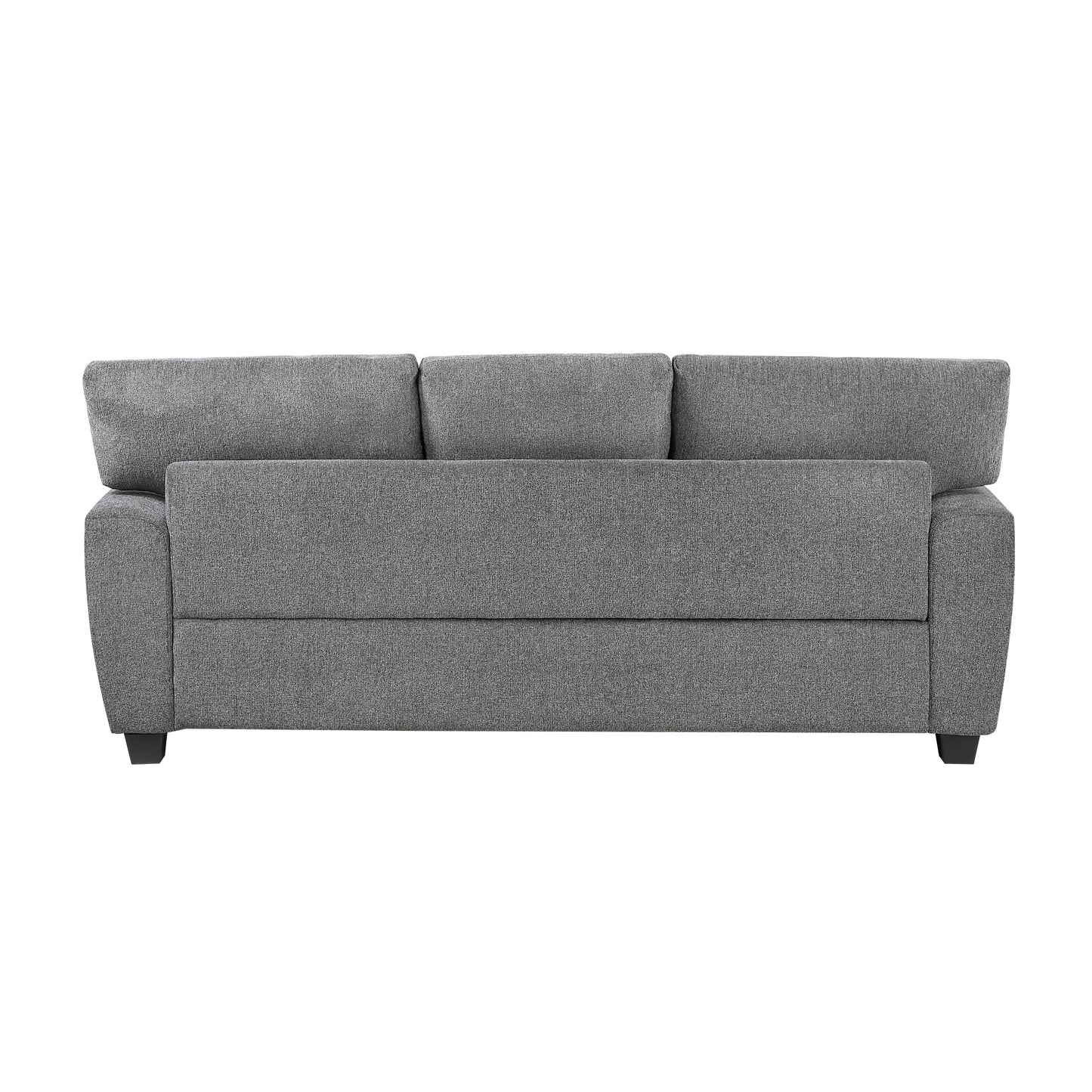 Nailhead Trim Gray Chenille Sofa