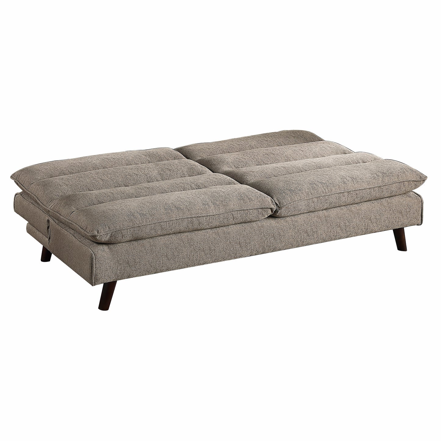 Textured Fabric Upholstered Convertible Futon Sleeper Sofa