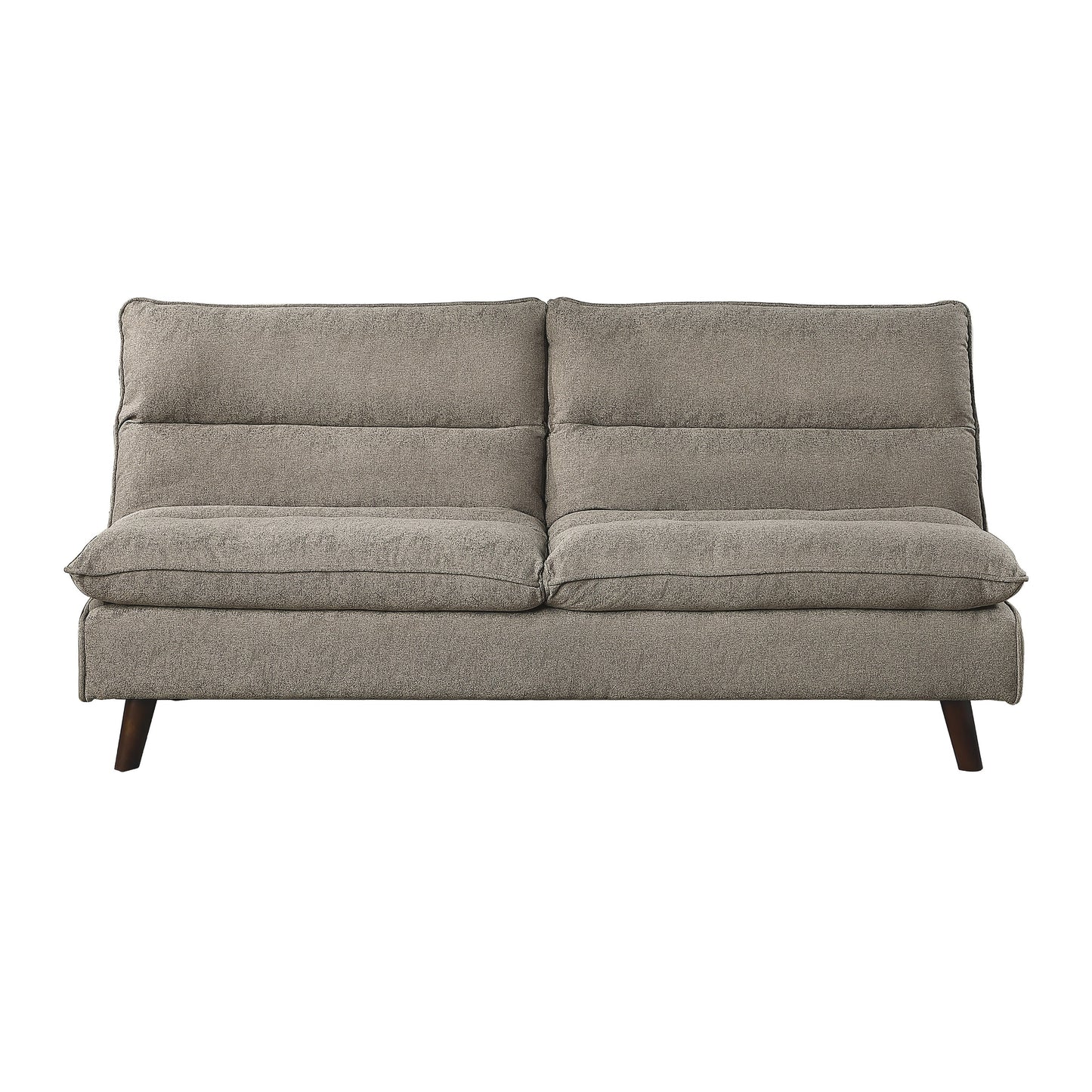 Textured Fabric Upholstered Convertible Futon Sleeper Sofa
