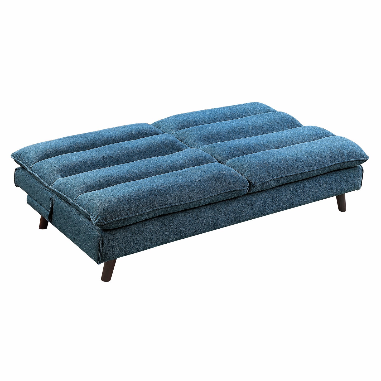 Textured Fabric Upholstered Convertible Futon Sleeper Sofa