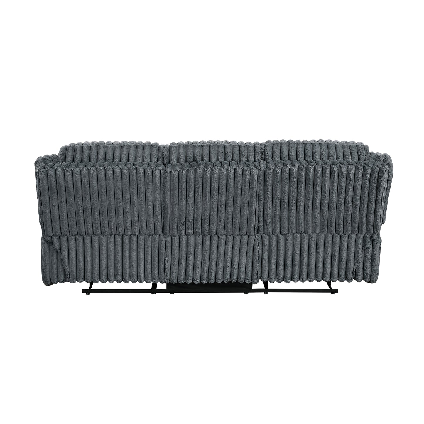 Dark Gray Corduroy Manual Reclining Sofa