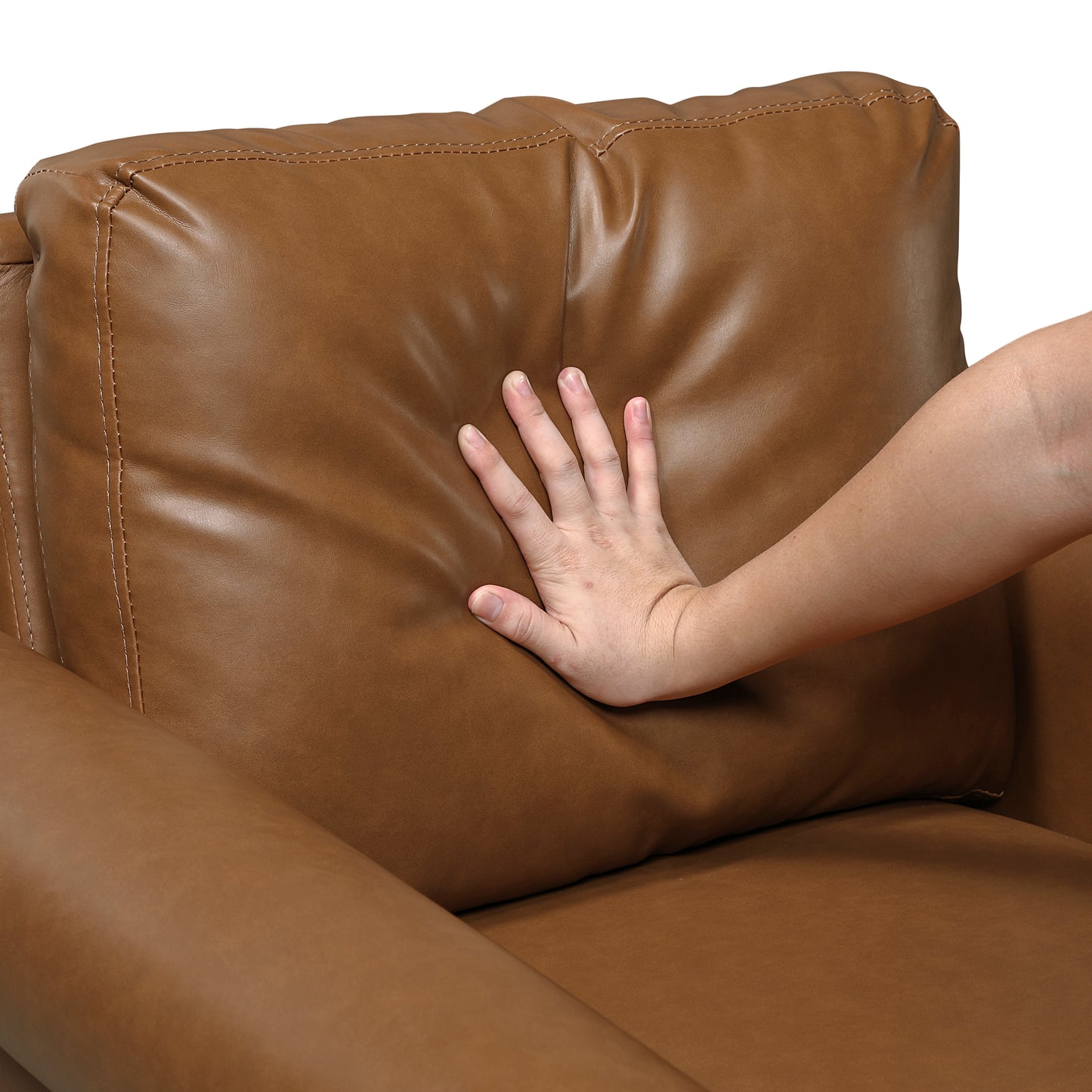 Classic Faux Leather Loveseat