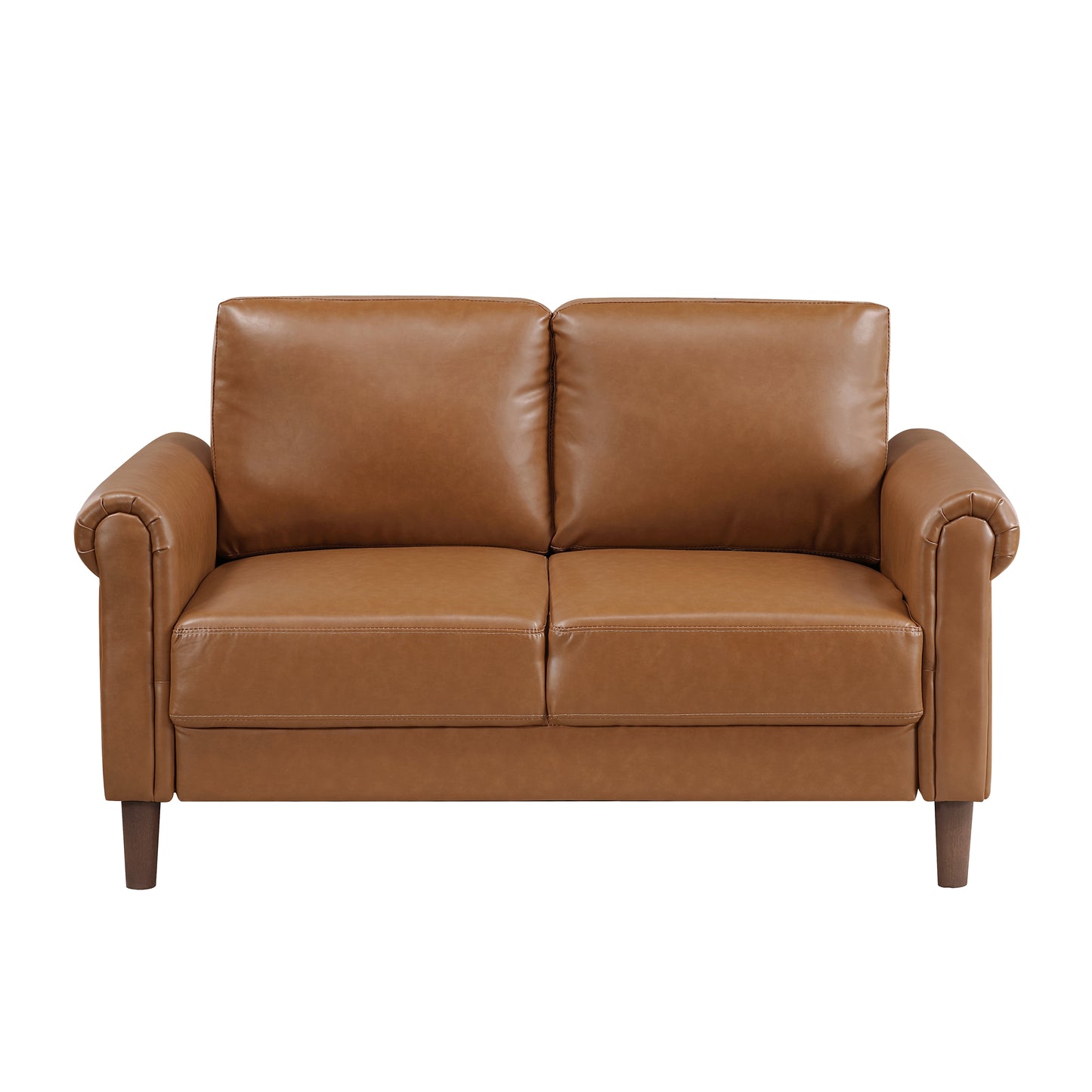 Classic Faux Leather Loveseat
