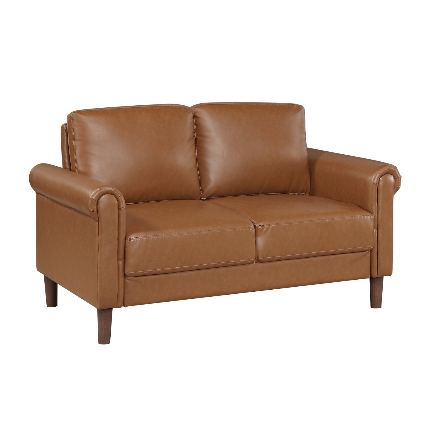Classic Faux Leather Loveseat