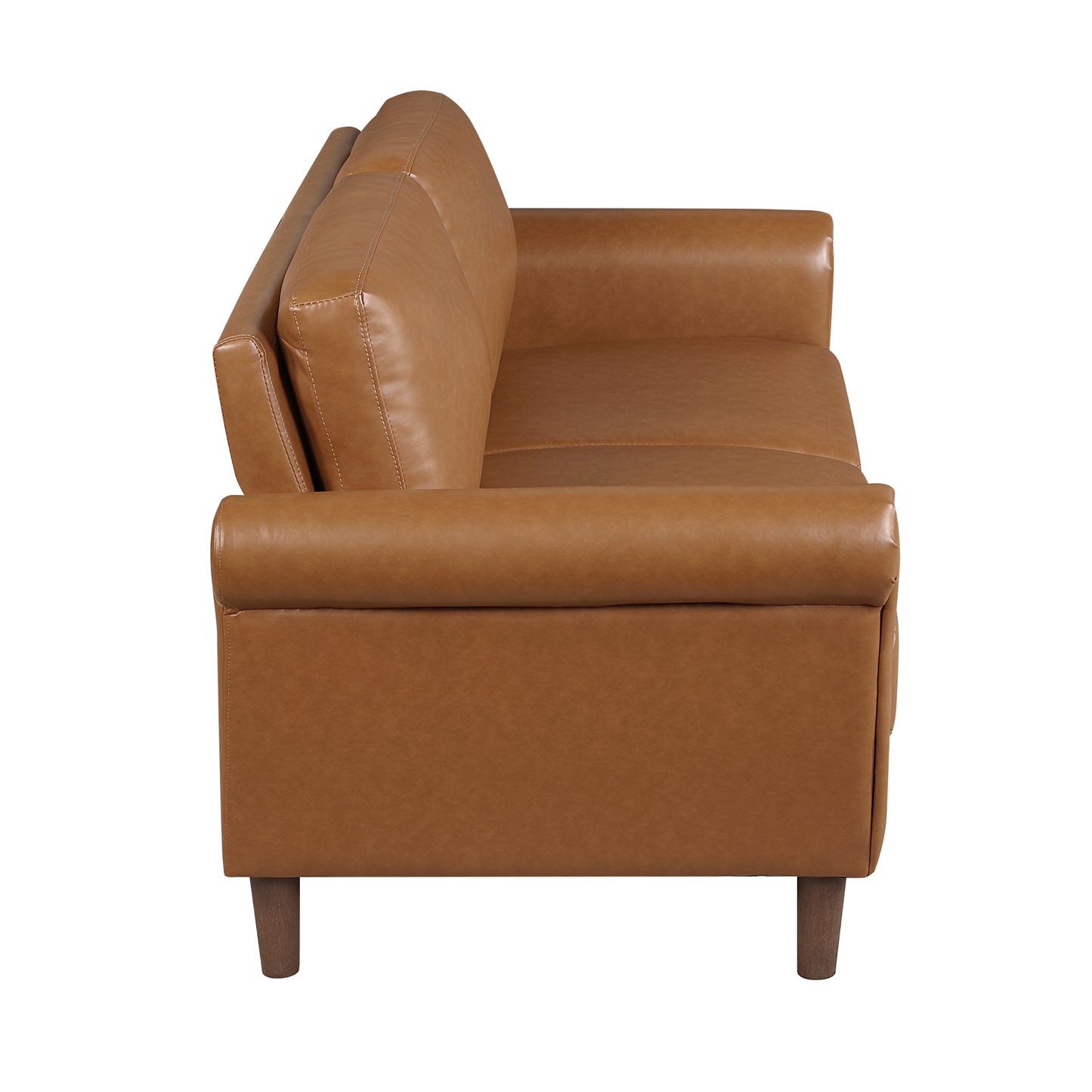 Classic Faux Leather Loveseat