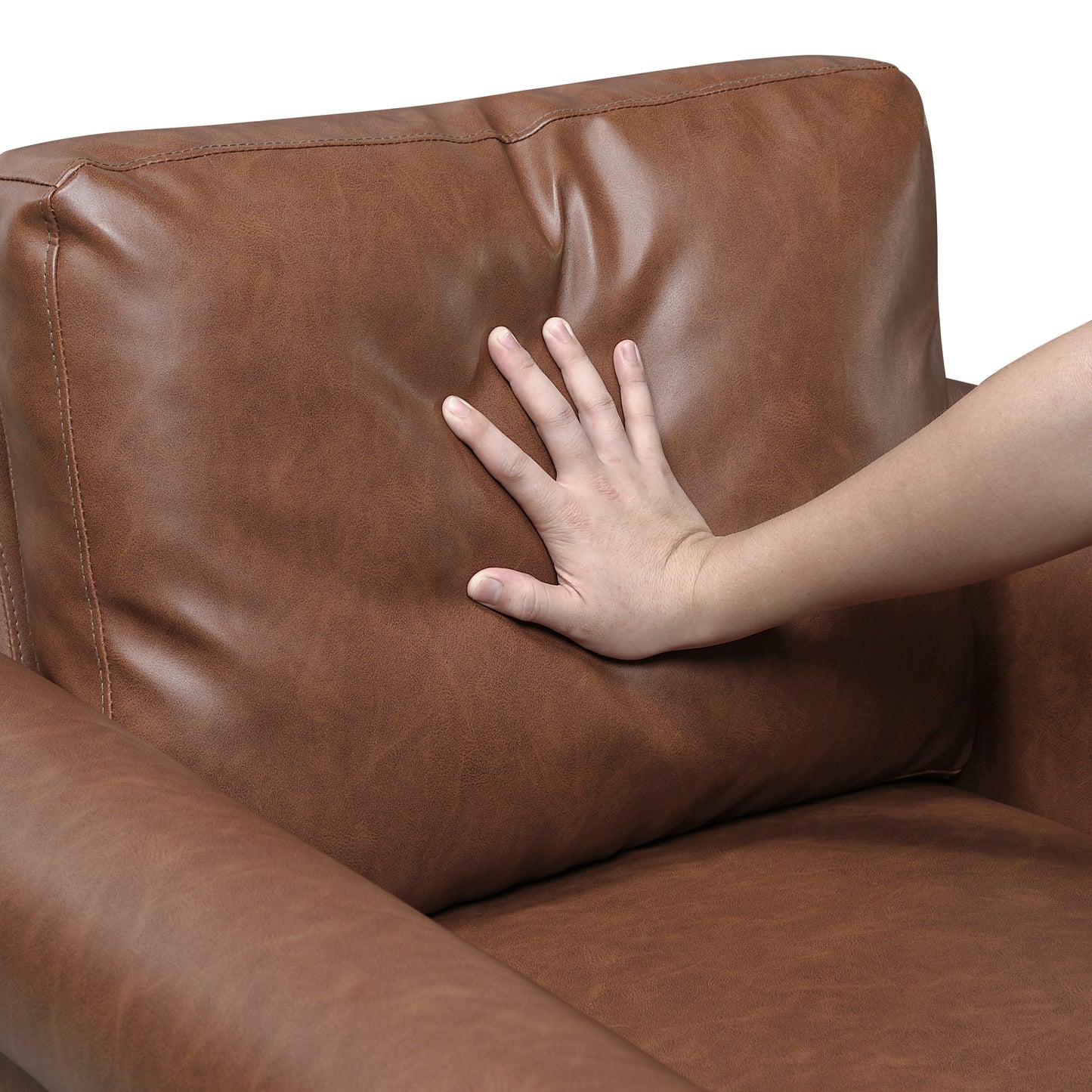 Classic Faux Leather Sofa