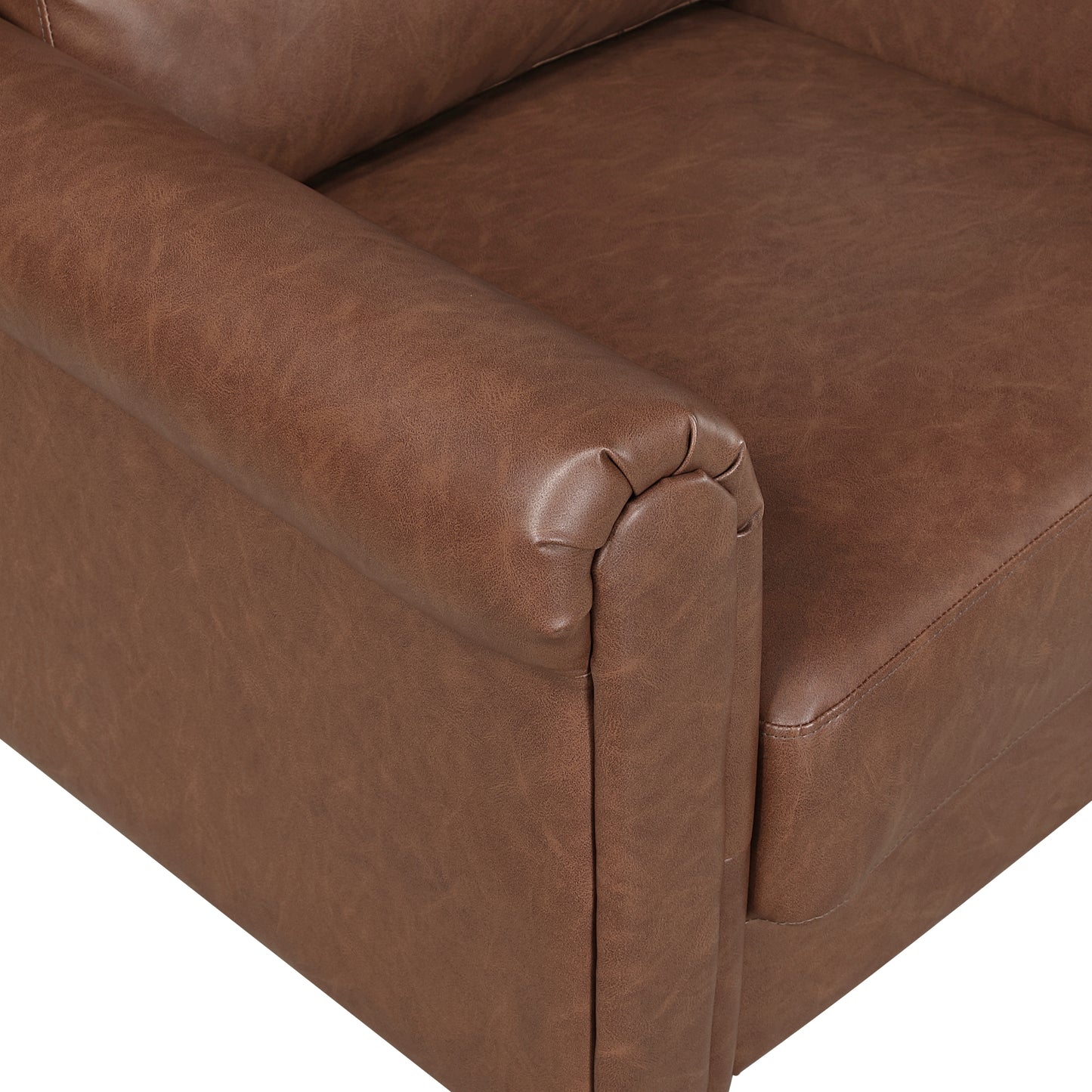 Classic Faux Leather Loveseat