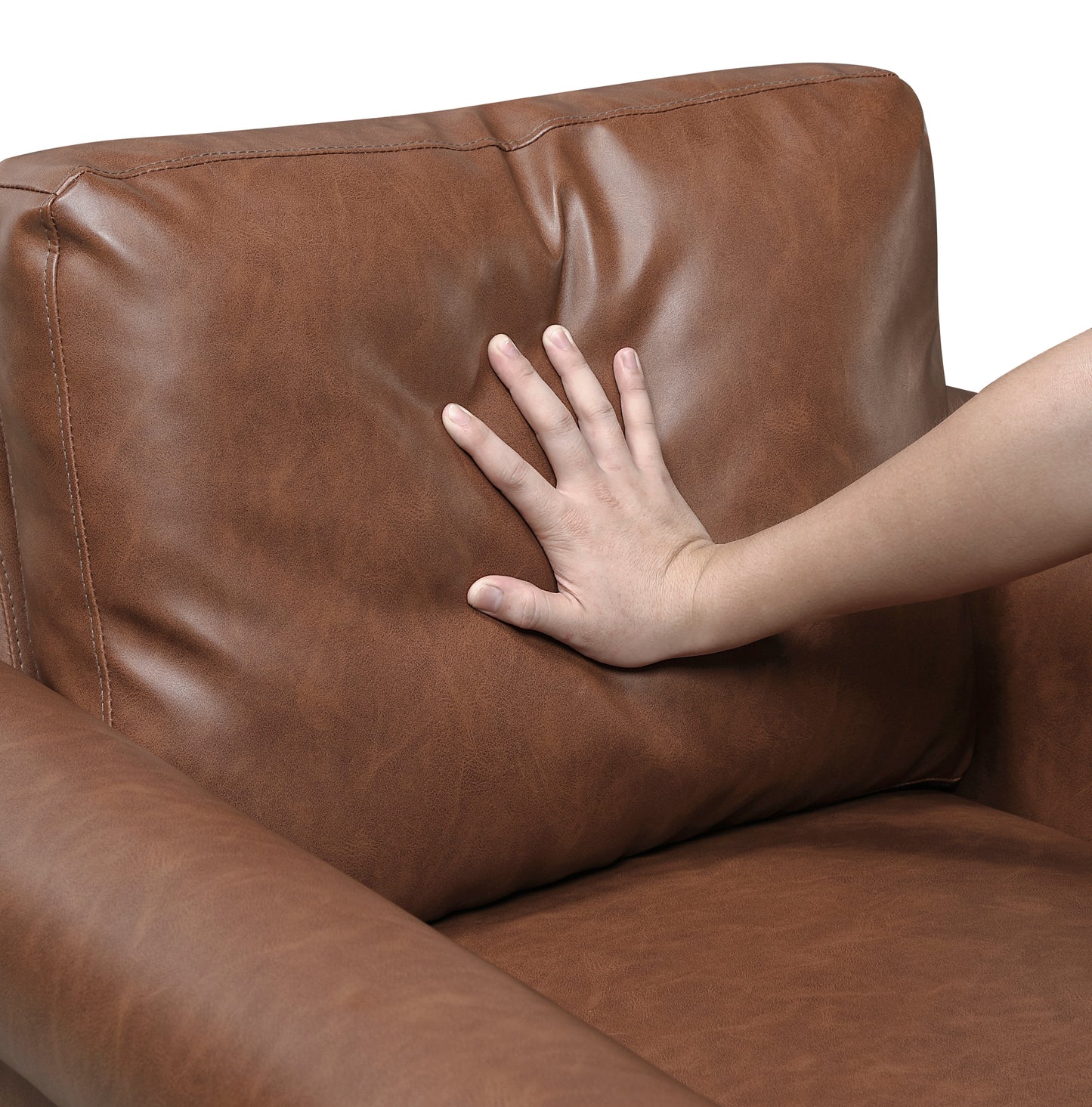 Classic Faux Leather Loveseat