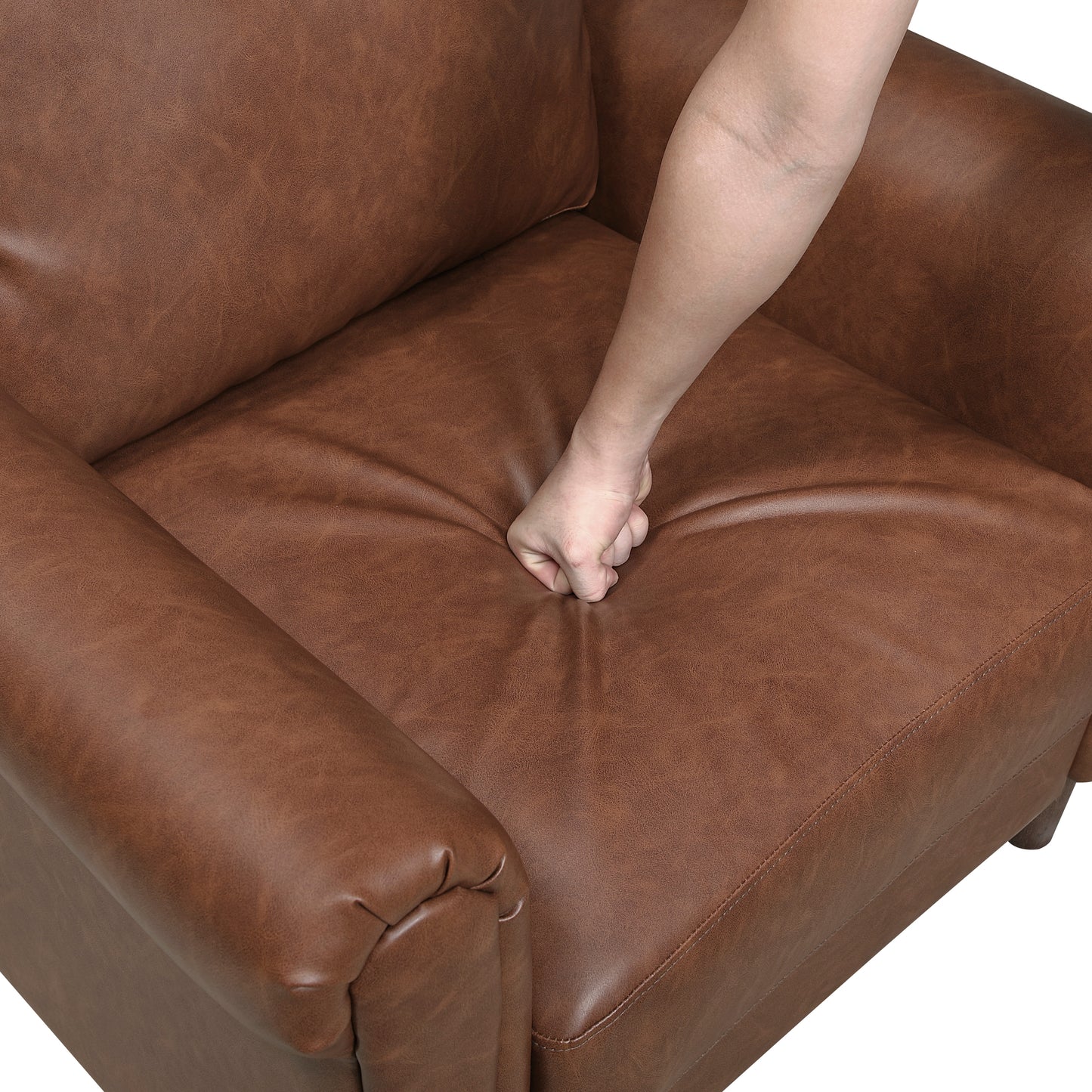 Classic Faux Leather Loveseat