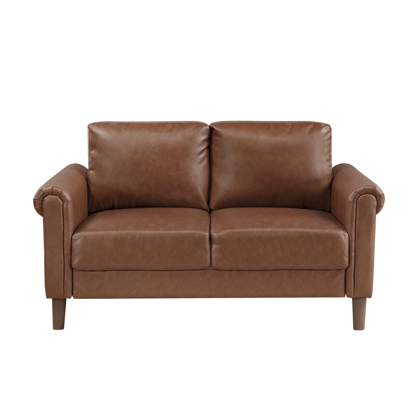 Classic Faux Leather Loveseat